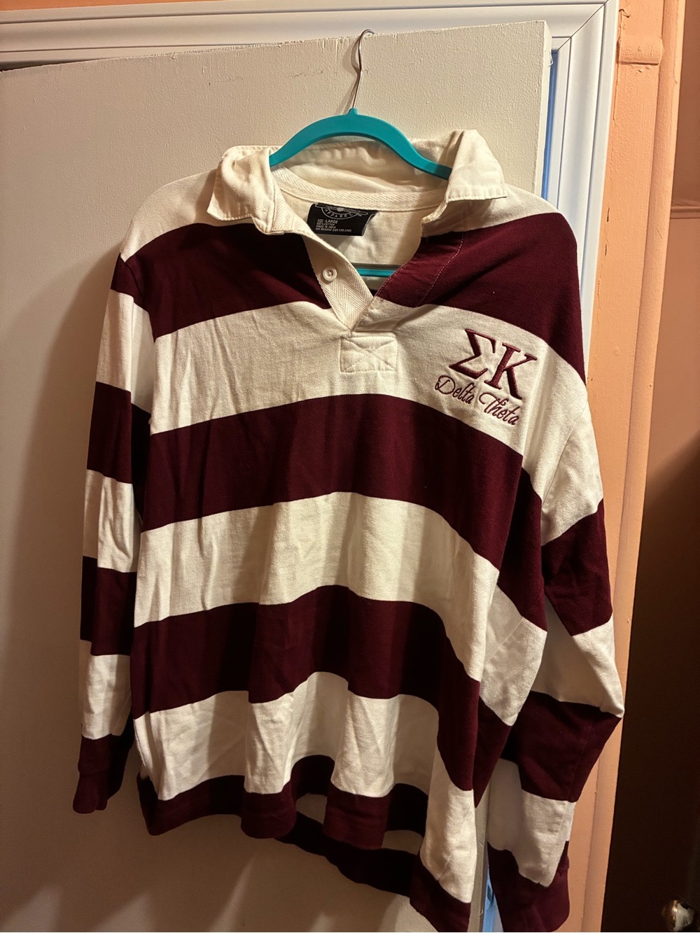 Sigma Kappa Maroon & White Rugby Shirt
